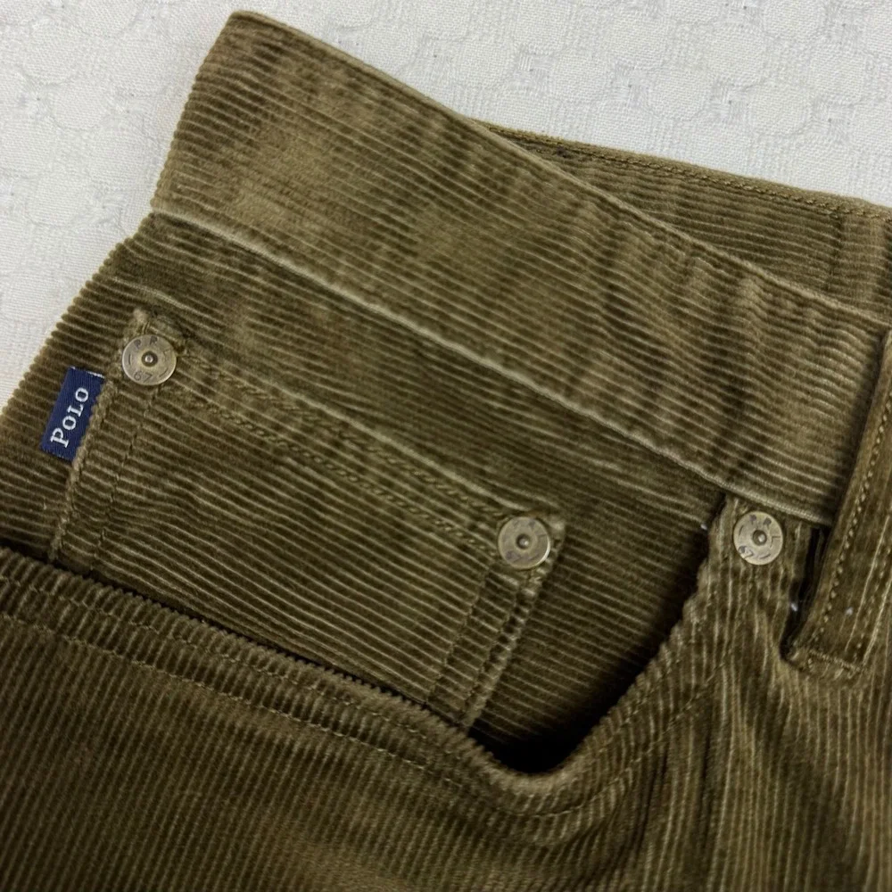 Vtg‎ Talon 45 Polo Ralph Lauren Corduroy Pants Stretch Straight Men 34x34 Brown
